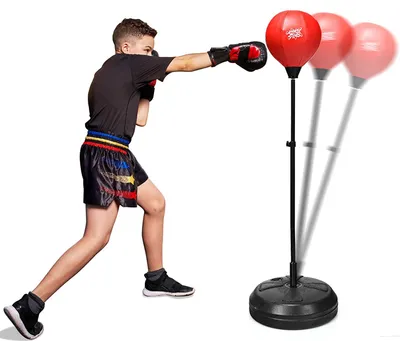 Produktbild von GOPLUS Punchingball Punch Boxen Set Boxsack Höhenverstellbar (120-154cm) inkl. Boxhandschuhe und Handpumpe