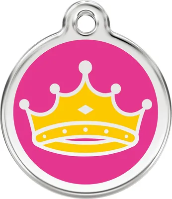 Produktbild von RedDingo Hundemarke mit individueller Gravur Krone Königin hot pink, Größe: L