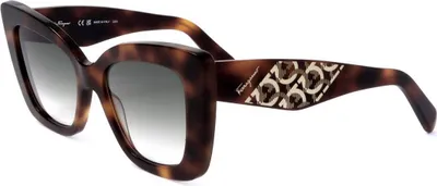 Produktbild von Salvatore Ferragamo SF1023S DARK HAVANA/GREY SHADED           52/18/145 Damenbrillen Sonnenbrillen