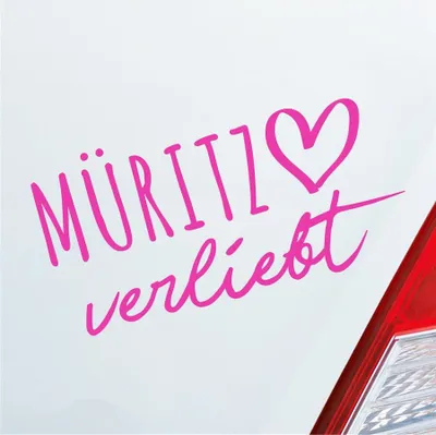 Produktbild von Auto Aufkleber Müritz verliebt Herz See Sea Liebe Car 19x10 cm Pink Sticker Heckscheibenaufkleber