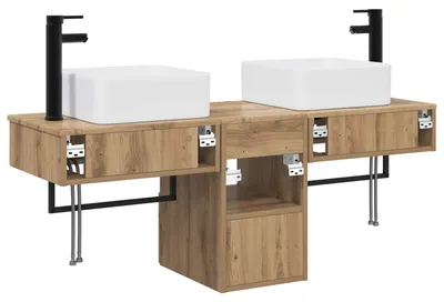 Imagen del producto de Juego de Muebles de Baño 3 uds. Roble artisan 130 x 41 x 80 cm