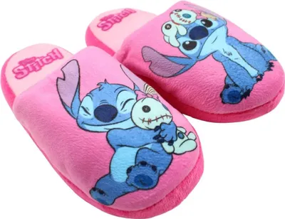 Produktbild von Disney Stitch Kinder Mädchen Hausschuhe Slipper Schlüpfschuhe Pantoffeln – Rosa / 30