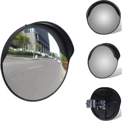 Produktbild von vidaXL Verkehrsspiegel Konvex PC-Kunststoff Schwarz 30 cm Outdoor -  Verkehrsschilder
