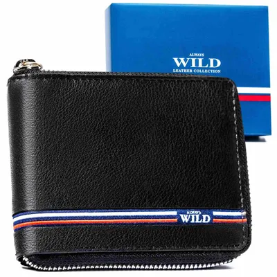 Produktbild von Always Wild Portemonnaie aus Leder für Männer Naozushi schwarz One size