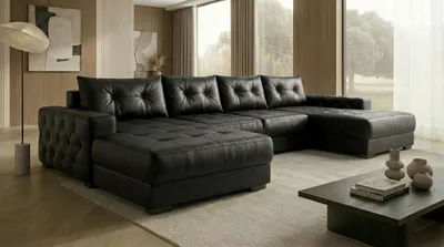 Produktbild von Ecksofa MODENA 362x170 cm mit Schlaffunktion, Bonellfederkern und Bettkasten, Farbe: Schwarz