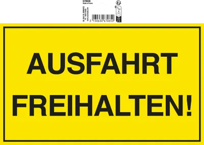 Obrázok produktu pre EXACOMPTA  67065B EXACOMPTA Hinweisschild "Ausfahrt freihalten!", gelb/schwarz