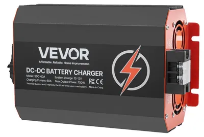Zdjęcie produktu dla Ładowarka akumulatorów VEVOR 12 V 60 A DC/DC, 750 W, do akumulatorów kwasowo-ołowiowych, litowych, AGM, GEL i mokrych, inteligentne ładowanie wielostopniowe, do samochodów kempingowych, pojazdów użytkowych, łodzi, jachtów