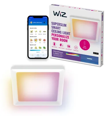 Obrázok produktu pre WiZ 8720169077966, Inteligentné stropné svetlo, Wi-Fi/Bluetooth, Biela, Wi-Fi 4 (802.11n), 802.11b, 802.11g, LED, Plast