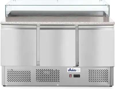 Immagine prodotto di Tavolo per pizza Arktic con 3 ante e protezione igienica 1378x702x1155mm