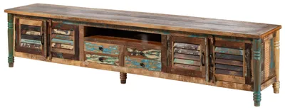 Immagine prodotto di MASSIVMOEBEL24 | Mobile Tv in legno di legno riciclato 260x50x55 laccato multicolore FABlE #36
