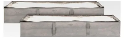 Produktbild von Faltbare Unterbett-Aufbewahrungstaschen: 2er-Set mit Tragegriffen, 65 l