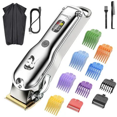 Image de Tondeuse à cheveux, rechargeable, écran LCD, argent