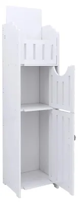Obrázek produktu pro Bílý držák toaletního papíru s malým úložným prostorem do koupelny