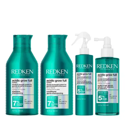 Produktbild von Redken Acidic Grow Full System Set Shampoo + Conditioner + Densifying Spray + Serum