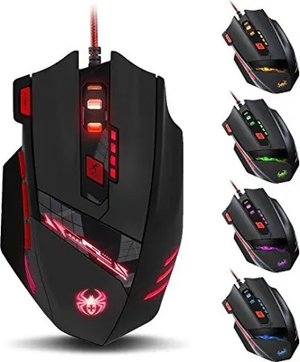 Produktbild von Zelotes Wired Gaming Maus, 8 programmierbare Tasten, 9200DPI MMO Gamer Lighting Ergonomic Mauskabel PC, Mac, Laptop