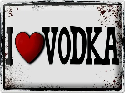 Produktbild von Blechschild  I Love  Vodka, 40 x 30 cm, Blechschilder Spruch  Alkohol, Spirituose Retro