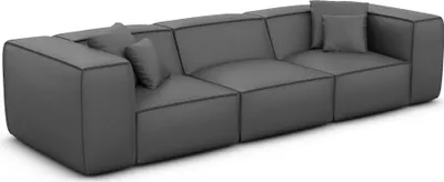 Produktbild von Kunstleder 4-Sitzer Couch Arelia Dunkelgrau