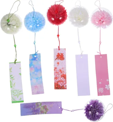 Produktbild von 6 japanische Glasglocken-Windspiele mit künstlerischem Charme, dekorative Hängedekoration für Balkon und Zuhause mit elegantem Design