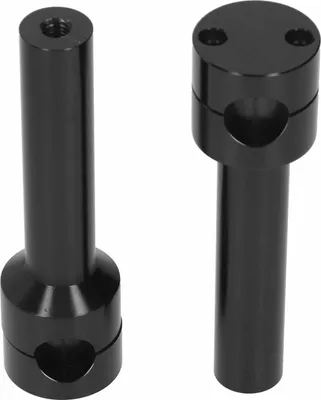 Image de Kit de montage pour rehausser le guidon de moto, comprenant 2 pièces en alliage d'aluminium, adaptateur de fixation, pour une modification du guidon. Couleur : noir. Diamètre : 25 mm