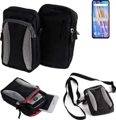 Produktbild von K-S-Trade Holster Schutz Hülle kompatibel mit UMIDIGI A11 Handy Hülle Gürteltasche Umhängetasche mit Zusatzfach schwarz