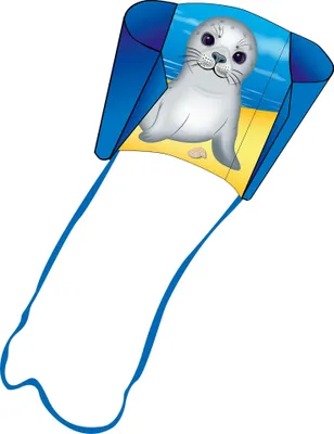 Obrázok produktu pre Detský šarkan HQ Sleddy Seal 100078 modrý 76 x 50 cm + chvost 190 cm