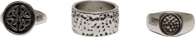 Produktbild von Urban Classics 3er-Pack Ringe Totenkopf Silber S/M Zinklegierung Modeschmuck