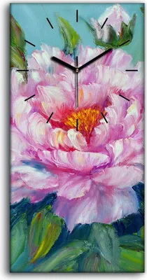Produktbild von Küche Wohnzimmer Wand Leinwand Uhr 30x60 Gemälde Blumen Pflanzen Kunst - schwarze Hände