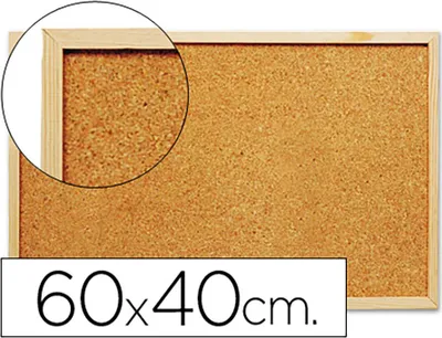 Image de Q-Connect® KF03566 Tableau d'affichage en liège 60 x 40 cm brun avec cadre en bois