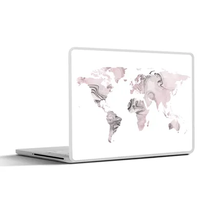 Produktbild von MuchoWow® Laptop Aufkleber Sticker Cover Weltkarte - Weiß - Farbe 32.5x23.5 cm - Sticker für Laptop - Selbstklebend