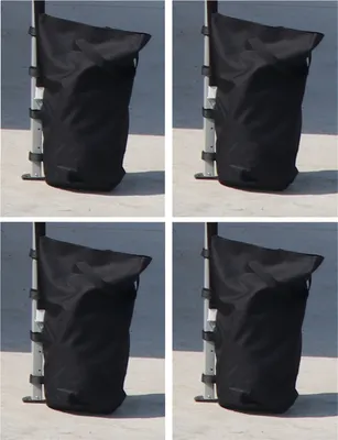 Produktbild von Kronenburg Pavillon Gewichte 4er Set in schwarz – mit Sand, Splitt, Kies etc. befüllbar – Füllvolumen pro Stück ca. 13 kg - zusätzliche Standsicherung für Gartenzelt