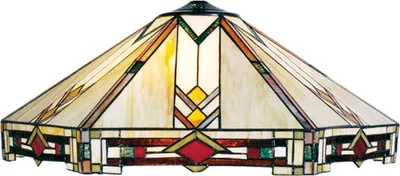 Produktbild von Clayre & Eef Lampenschirm Tiffany Ø 58x23 cm Beige Rot Glas