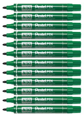 Image de Pentel N 50 marqueur indélébile Pointe ogive Vert 12 pièce(s)