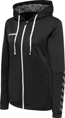 Produktbild von HUMMEL hmlAUTHENTIC POLY ZIP HOODIE WOMAN BLACK/WHITE
