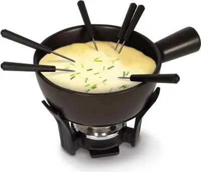 Zdjęcie produktu dla Boska zestaw do fondue Nero, fondue serowe, 9-częściowy, fondue czekoladowe, akcesoria serowe, 853528