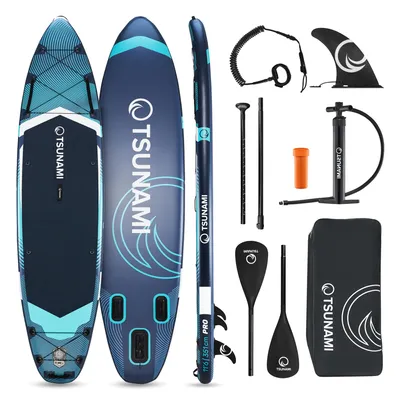 Produktbild von TSUNAMI SUP Board PRO 350 cm, aufblasbar, Stand Up, Paddle Set, mit Paddel, Pumpe, Rucksack, T12