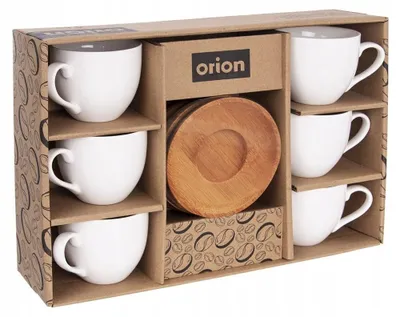 Produktbild von Vilde Espresso-Tassen mit Untertassen, Porzellan, 6er-Set