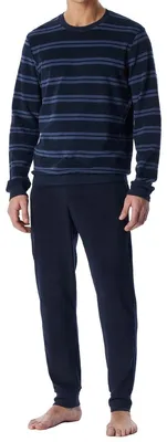 Produktbild von Schiesser Casual Nightwear Schlafanzug Set aus Langarm-Shirt und langer Hose, Wärmende Frottee Qualität, Bequemer Schnitt für Komfort
