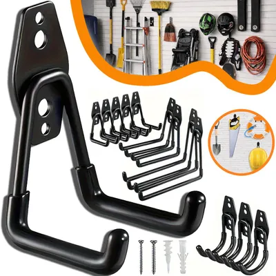 Produktbild von Garagenhaken, 12 Stück, Aufbewahrungshaken, Wandhalterung, für die Organisation von Elektrowerkzeugen, Leitern, Fahrrädern