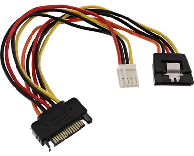 Immagine prodotto di Cavo adattatore di alimentazione SATA InLine® 29691, da presa SATA a spina SATA + spina da 8,89 cm (3,5")