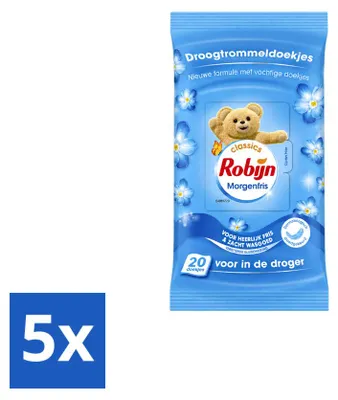 Produktbild von 5 x Robijn Droogtrommeltücher Morgenfris - Vorteilspackung - 5 Stücke