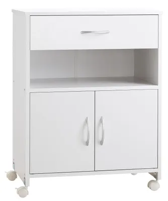 Produktbild von Druckerstand mit 4 Rollen, Schublade und Schrank, 60 x 39 x 80 cm šC Wei?