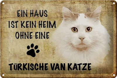 Produktbild von Blechschild Spruch 30x20cm türkische Van Katze ohne kein Heim