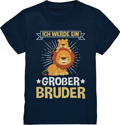 Produktbild von Ich werde Großer Bruder Löwe Shirt – Navy / 152/164 (12-14)