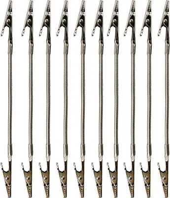 Produktbild von INF 10 Stück Krokodilklemmen mit flexiblem Schwanenhals für Notizen, Fotos 180 mm