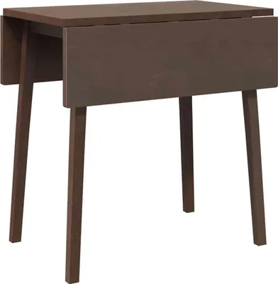 Image de vidaXL Table de salle à manger brune en bois massif d'hévéa