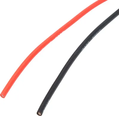 Imagen del producto de Cable de silicona flexible de 16 AWG, 2 metros, con hilo de cobre estañado y trenzado (1 metro de color rojo, 1 metro de color )
