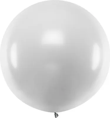 Produktbild von 1 m runder Ballon, metallischer Silberschnee