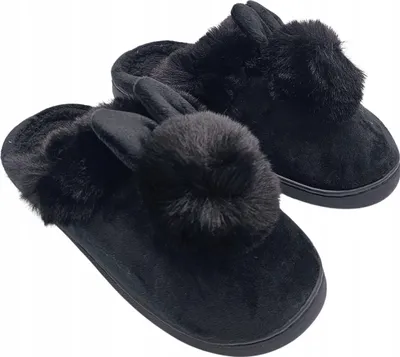 Produktbild von Damen Winterhausschuhe Kaninchen mit Pompon 38-39