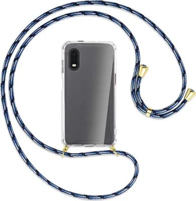Produktbild von Handykette Backcover-Schutzhülle mit Band (Metall goldfarben) für Samsung Galaxy Xcover Pro - Blautöne
