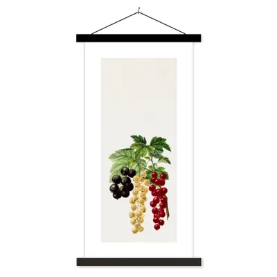 Produktbild von MuchoWow® Textilposter Beeren - Obst - Lebensmittel 40x80 cm mit schwarzem Rahmen - Wandemalerei
